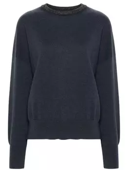 Brunello Cucinelli джемпер с декором Monili, синий