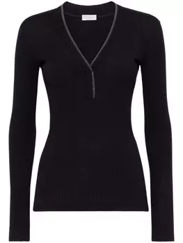 Brunello Cucinelli джемпер с декором Monili, синий