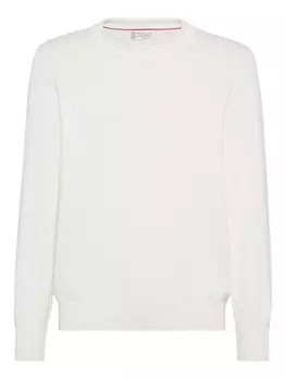 Brunello Cucinelli джемпер с круглым вырезом, белый