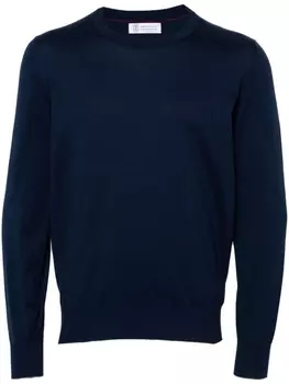 Brunello Cucinelli джемпер с круглым вырезом, синий