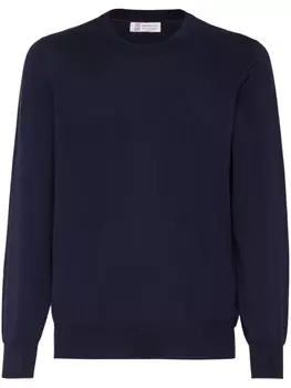 Brunello Cucinelli джемпер с круглым вырезом, синий
