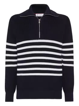 Brunello Cucinelli джемпер с круглым вырезом, синий