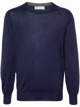 Brunello Cucinelli джемпер тонкой вязки, синий