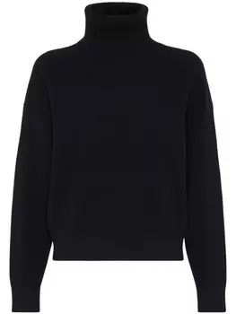 Brunello Cucinelli джемпер в рубчик с высоким воротником, черный