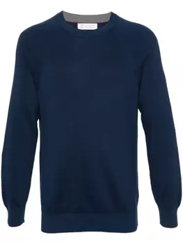 Brunello Cucinelli джемпер в рубчик, синий