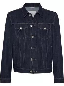 Brunello Cucinelli джинсовая куртка с классическим воротником, синий