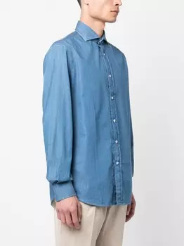 Brunello Cucinelli джинсовая куртка с отложным воротником, синий