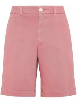 Brunello Cucinelli джинсовые шорты-бермуды, красный