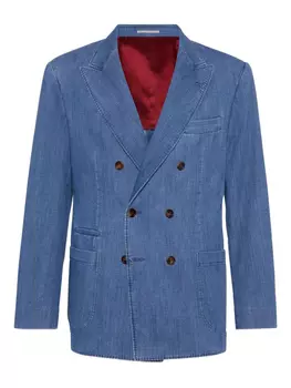 Brunello Cucinelli джинсовый пиджак, синий