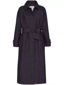 Brunello Cucinelli джинсовый тренч с поясом, синий