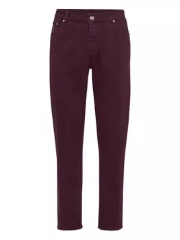 Brunello Cucinelli джинсы с нашивкой-логотипом, красный