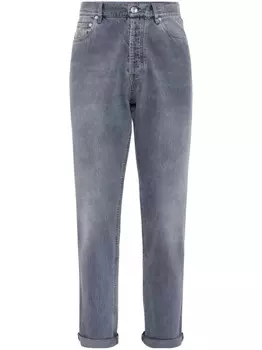 Brunello Cucinelli джинсы с отворотами, серый