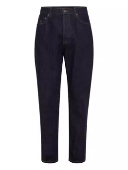 Brunello Cucinelli джинсы с вышитым логотипом, синий