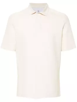Brunello Cucinelli фактурная рубашка поло, нейтральный цвет