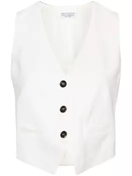 Brunello Cucinelli фактурный жилет, белый