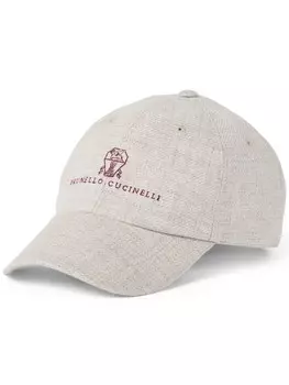 Brunello Cucinelli фланелевая кепка с вышивкой, нейтральный