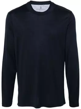 Brunello Cucinelli футболка из джерси с круглым вырезом, синий