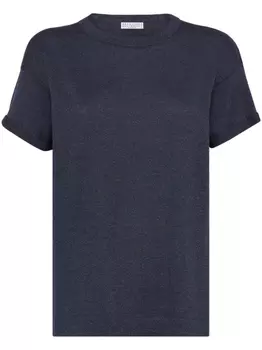 Brunello Cucinelli футболка с эффектом металлик, черный
