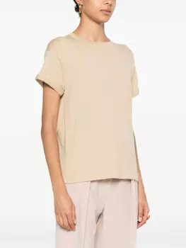 Brunello Cucinelli футболка с эффектом металлик, нейтральный цвет