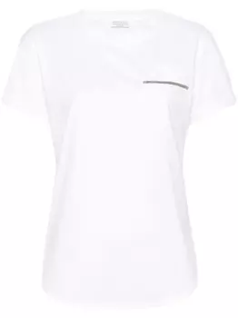 Brunello Cucinelli футболка с декором Monili, белый