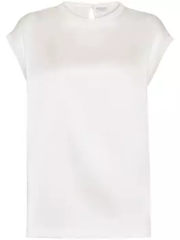 Brunello Cucinelli футболка с декором Monili, белый