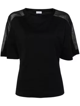 Brunello Cucinelli футболка с декором Monili, черный