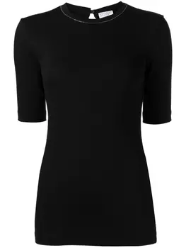 Brunello Cucinelli футболка с декором Monili, черный