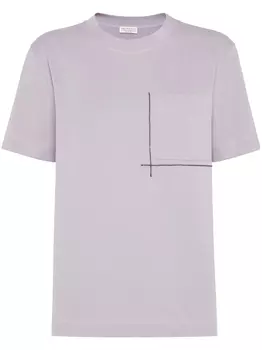 Brunello Cucinelli футболка с декором Monili, фиолетовый