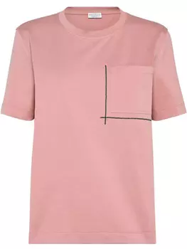 Brunello Cucinelli футболка с декором Monili, розовый