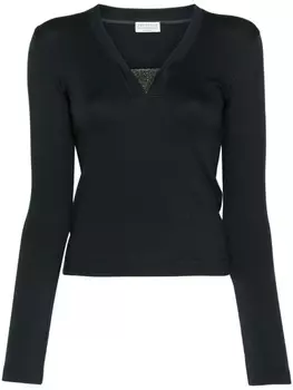 Brunello Cucinelli футболка с декором Monili, синий