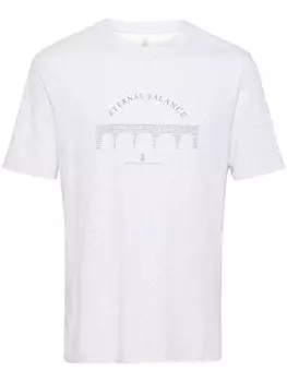 Brunello Cucinelli футболка с графичным принтом, серый