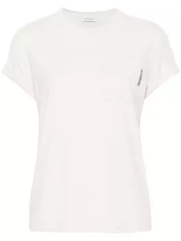 Brunello Cucinelli футболка с кристаллами, серый