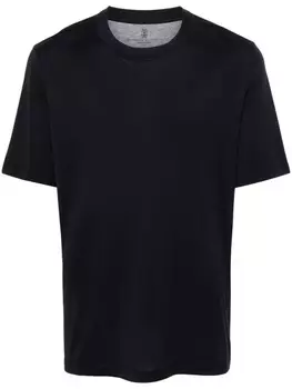Brunello Cucinelli футболка с круглым вырезом и короткими рукавами, синий