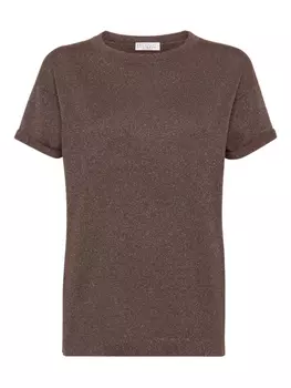 Brunello Cucinelli футболка с круглым вырезом, коричневый
