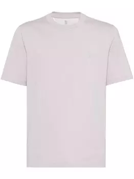 Brunello Cucinelli футболка с логотипом, фиолетовый