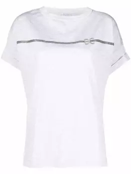 Brunello Cucinelli футболка с логотипом, серый