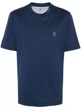 Brunello Cucinelli футболка с логотипом, синий