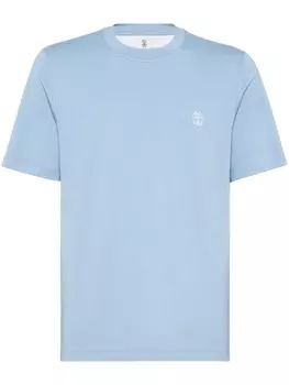Brunello Cucinelli футболка с логотипом, синий