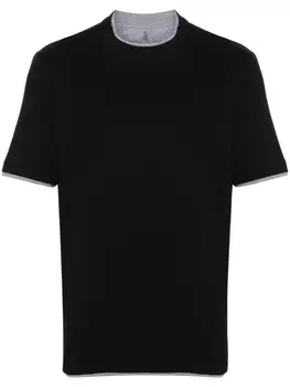 Brunello Cucinelli футболка с многослойным эффектом, черный