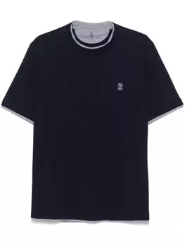 Brunello Cucinelli футболка с многослойным эффектом, синий