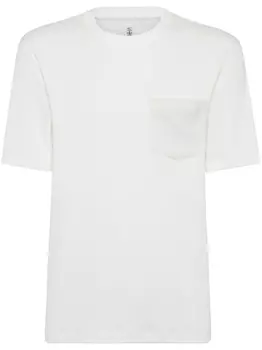 Brunello Cucinelli футболка с накладным карманом, белый