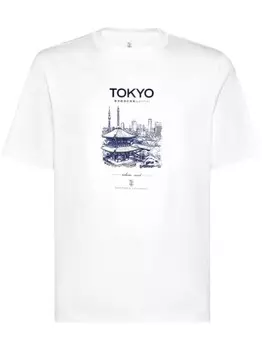 Brunello Cucinelli футболка с принтом Tokyo, белый