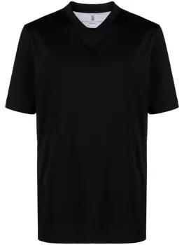 Brunello Cucinelli футболка с V-образным вырезом, черный