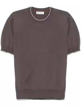 Brunello Cucinelli футболка тонкой вязки, серый