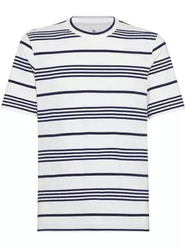 Brunello Cucinelli футболка в полоску, белый
