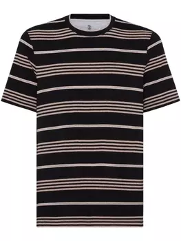 Brunello Cucinelli футболка в полоску, черный
