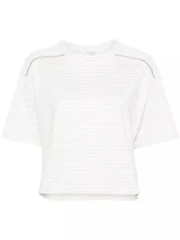 Brunello Cucinelli футболка в полоску, серый