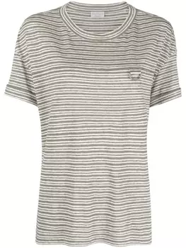 Brunello Cucinelli футболка в полоску, серый