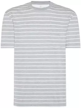 Brunello Cucinelli футболка в полоску, серый