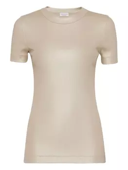 Brunello Cucinelli футболка в рубчик, нейтральный